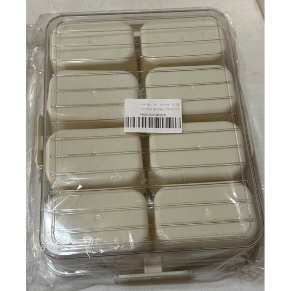 LOT of 2 Aurdeayl Brand 8-pc. Snack Bowls w/Handle & Clear Lid Beige Color (NEW) - Picture 5 of 15